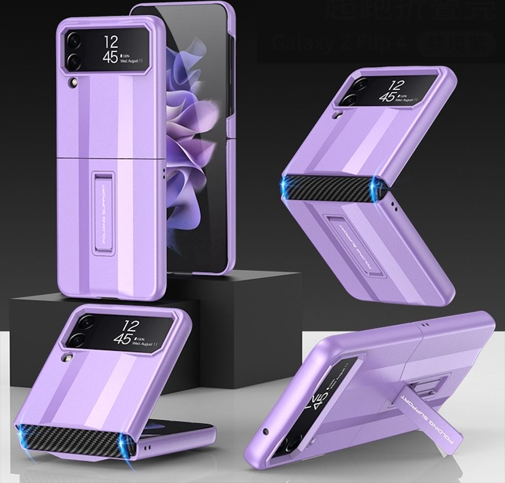 Für Samsung Galaxy Z Flip4 5G All-Inclusive Etuis Handy Tasche Hülle Lila Cover