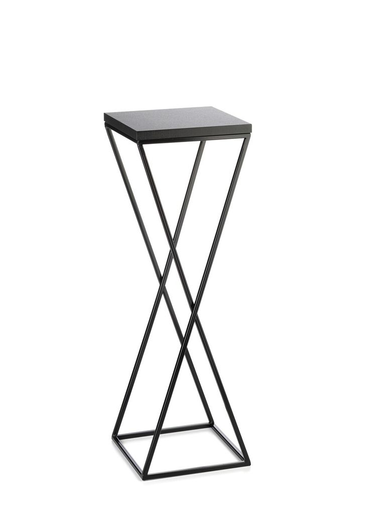 HowHomely Modern Pflanzenständer, Blumenhocker aus Metall Schwarz 70 cm Höhe - Blumenständer für das Haus