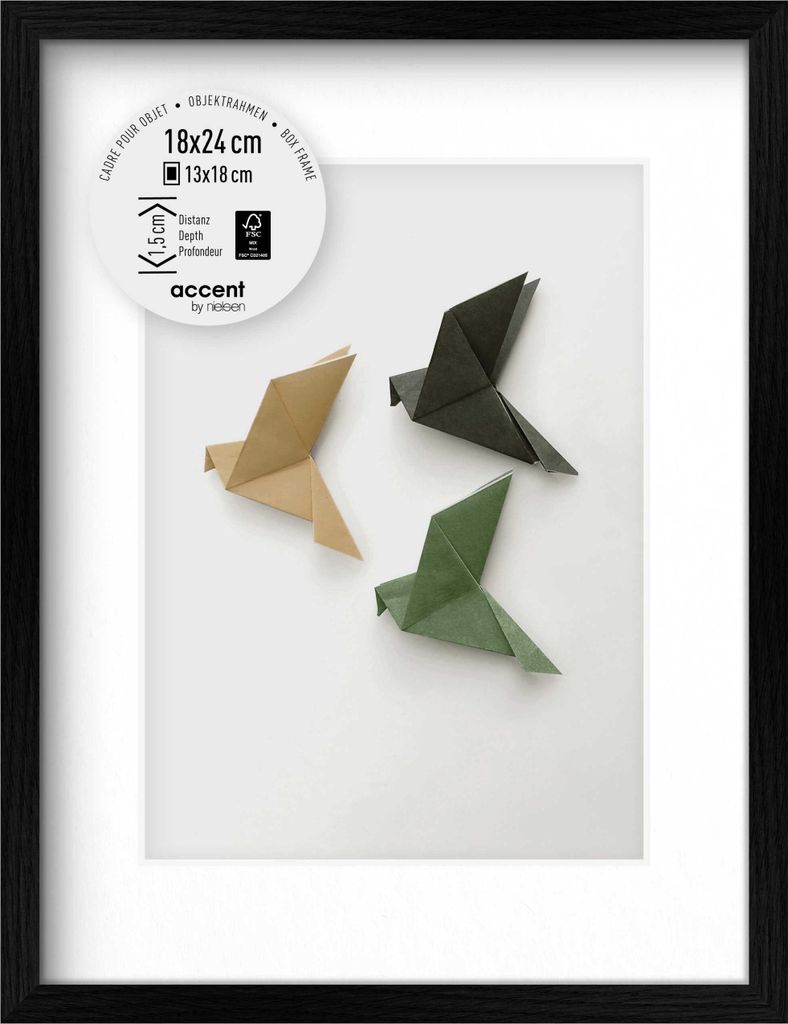 accent by nielsen Holz Bilderrahmen Aura, 18x24 cm, Schwarz