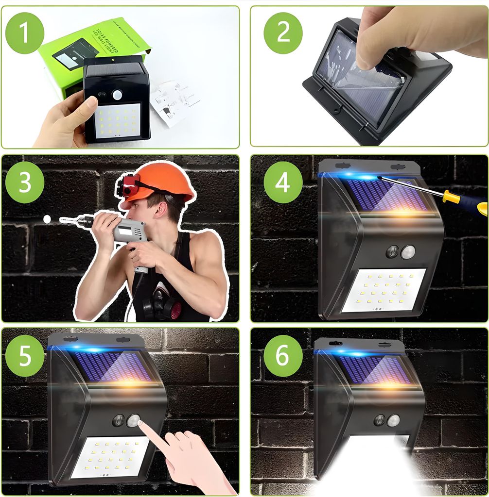 Solarlampen für Außen Bewegungsmelder 20 LED IP64 Produktbild 7