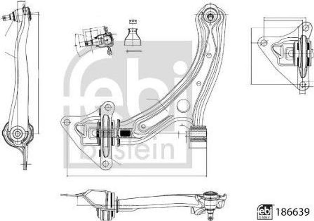 FEBI BILSTEIN 186639 Querlenker Vorne Links für HONDA Jazz III Schrägheck (GE, GG, GP, ZA)