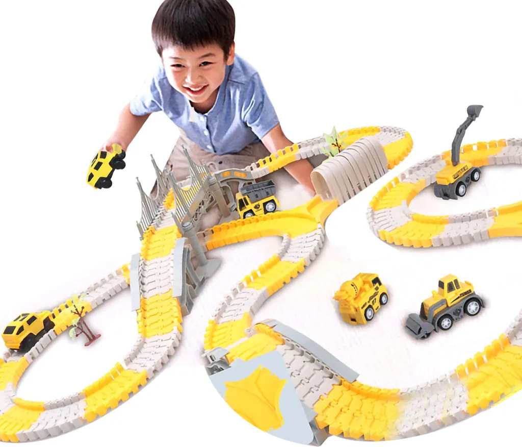 Circuit de course flexible pour enfants avec rails de montage DIY 3D