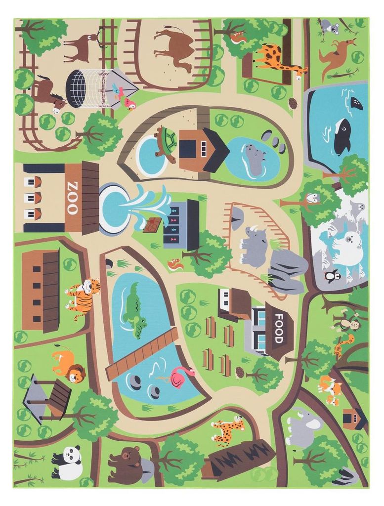 TT Home Kinder-Teppich, Spiel-Teppich Für Kinderzimmer, Zoo Produktbild 
