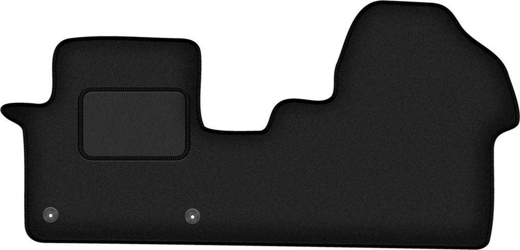 Velours-Fußmatten Vorne passend für Opel Vivaro C (Lieferwagen, Bj. 2019-) – schwarz, passgenau, mit Befestigungen set 2 Stk. - STANDARD