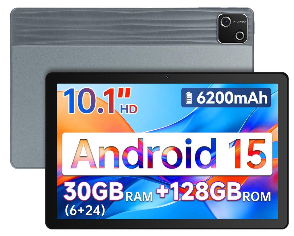 Tablette 10 pouces avec Android 15, 30 Go de RAM, 128 Go de Image du produit 