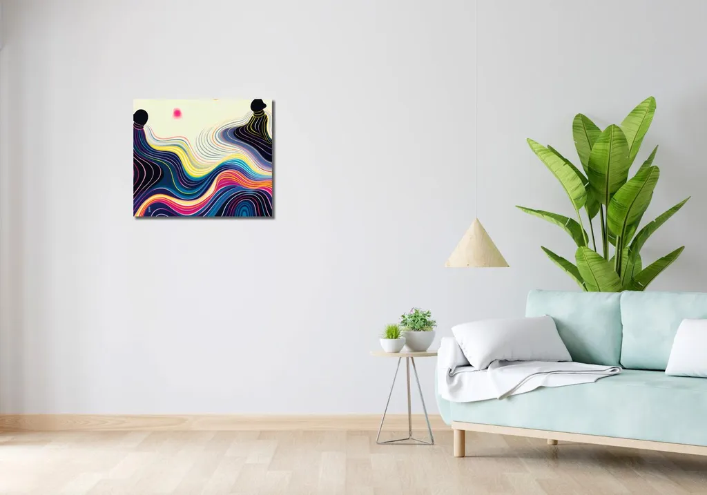 Quadro Moderno Specchio d'acqua 60x50 | Decorazione Parete Elegante - 2