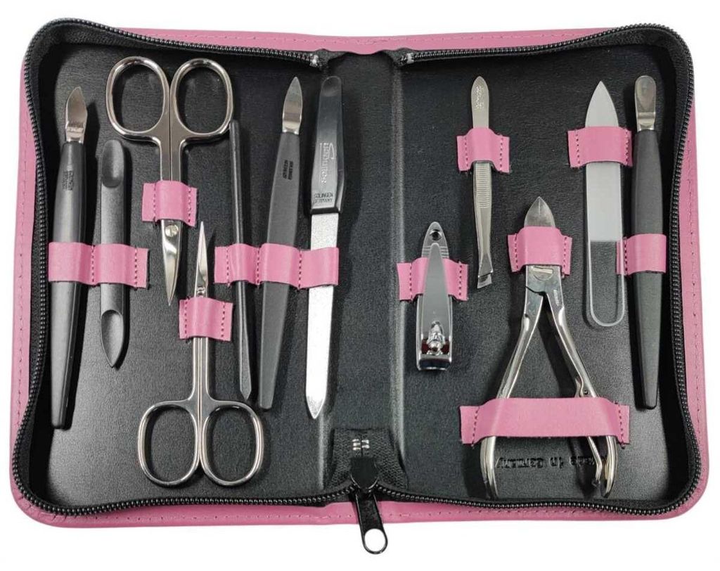 12teiliges Solingen* Maniküre Set mit Leder-Etui Produktbild 