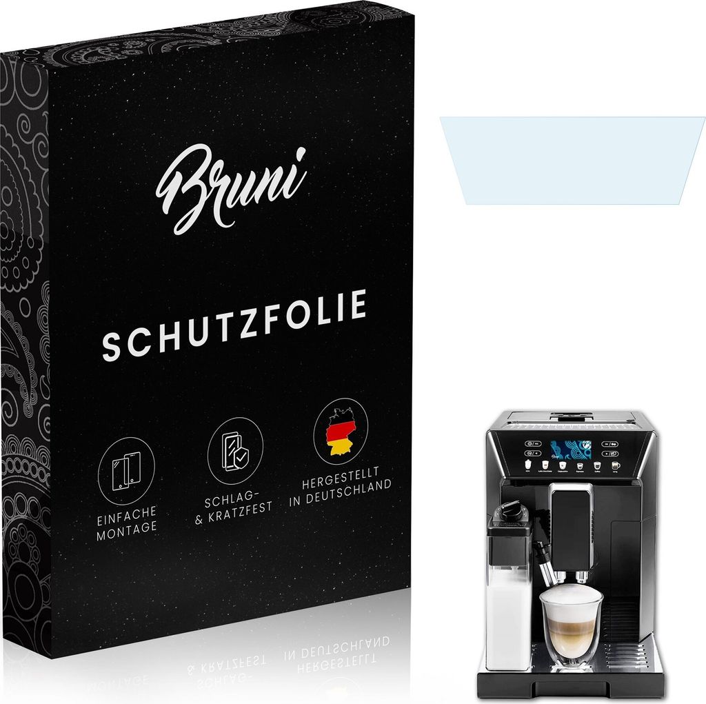 Bruni Basics-Clear 2x Schutzfolie kompatibel mit DeLonghi Eletta Cappuccino Evo (ECAM46.860.B) Folie