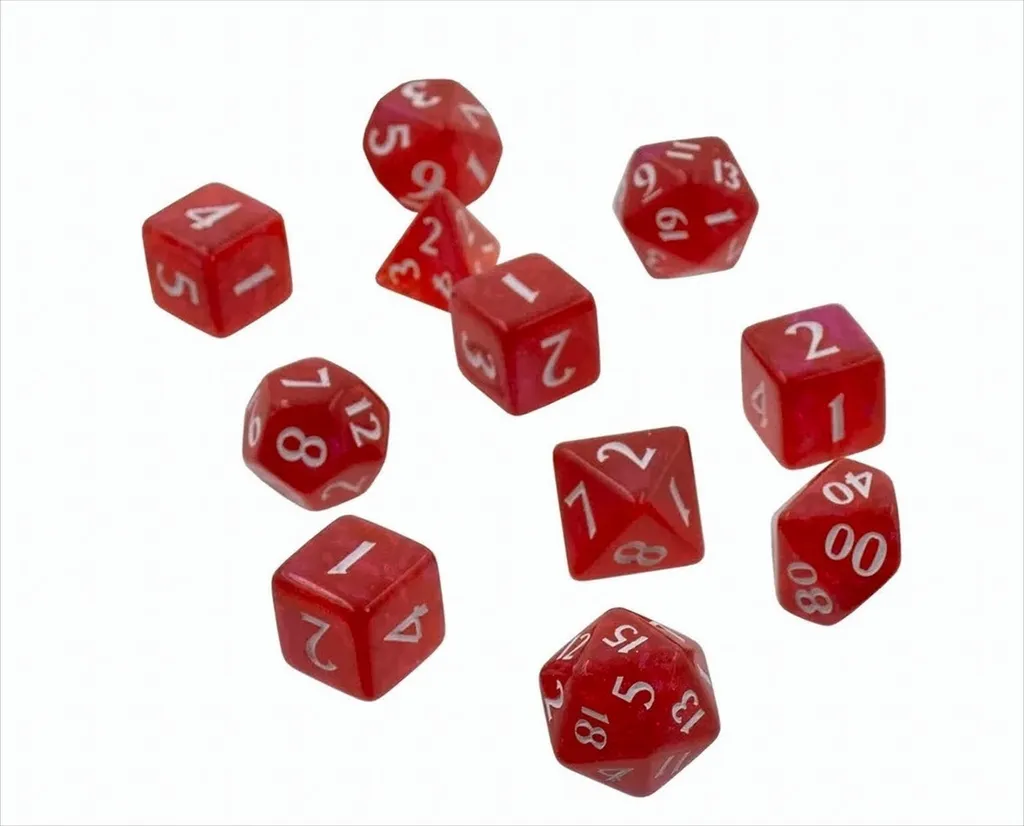Dés Eclipse Apple Red 11 Pièces : Lisibilité et Équilibre de Lancer