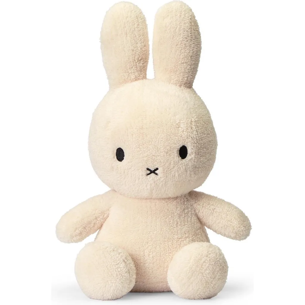 Peluche Miffy assise en éponge crème 33 cm - Doudou lapin iconique miffy