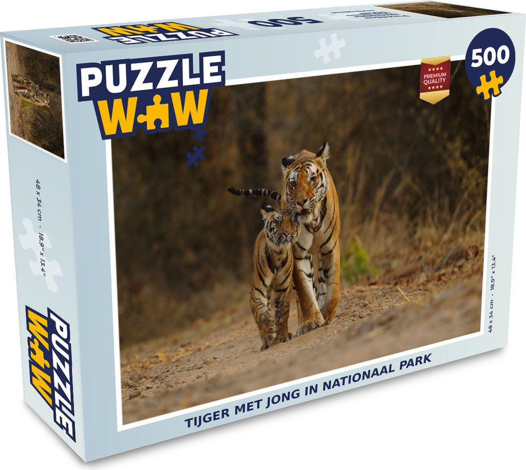 MuchoWow Puzzle 500 Teile Tiger - Jungtier - Sand - 500 Teile - Kinder - Selberbauen - Puzzlespiele