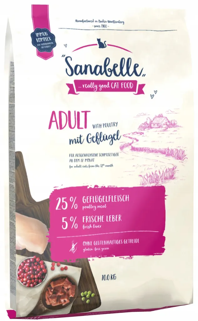 Croquettes chat sans gluten Sanabelle Adult volaille digestion 10kg