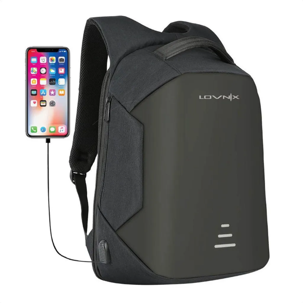 Zaino Antifurto Lovnix Bag104 con Porta USB per Laptop 15.6 Pollici