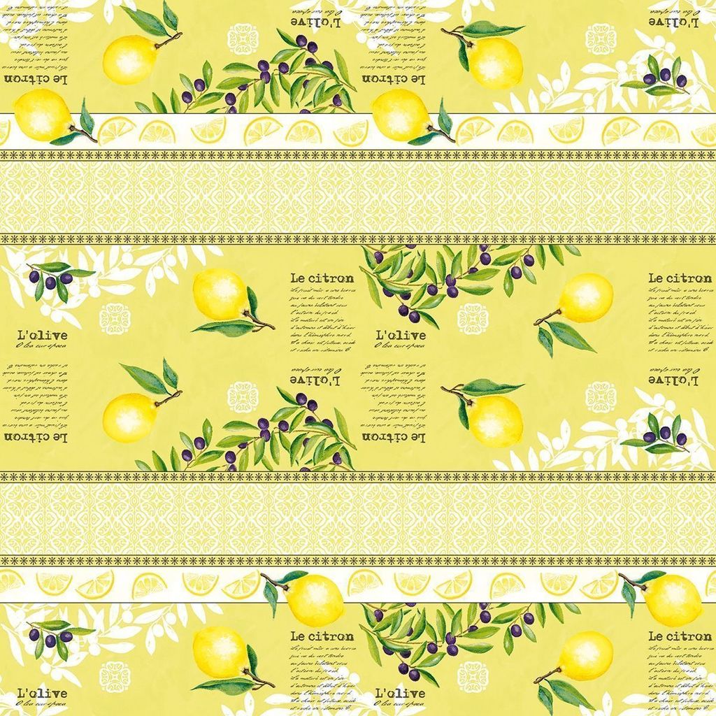Airlaid Tischdecke Jona, 80 x 80 cm, 20 Stück - Mank - Mitteldecke Mediterran Zitronen Oliven