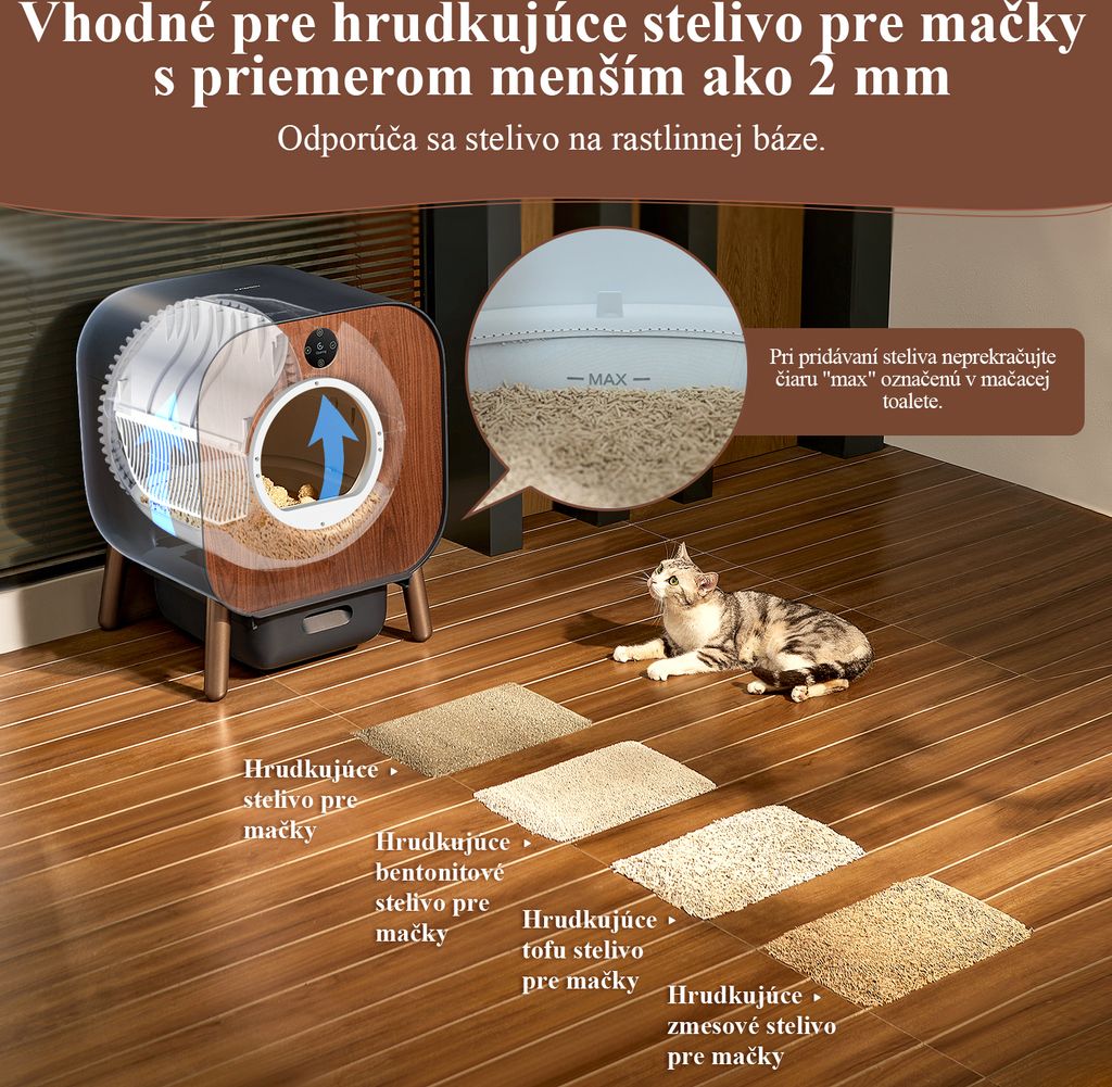 PAWBBY P1 Ultra samočistiaca, inteligentná vanička, dizajn Obrázok produktu 5