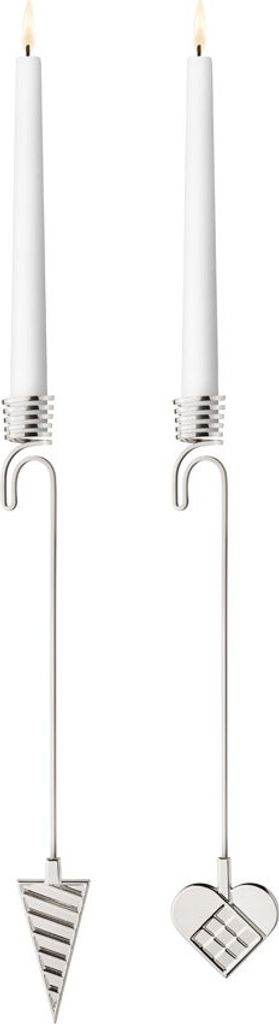 Georg Jensen CC 2025 CANDLEHOLDER SET HEART & CORNET PALLADIUM PLATED 10020826