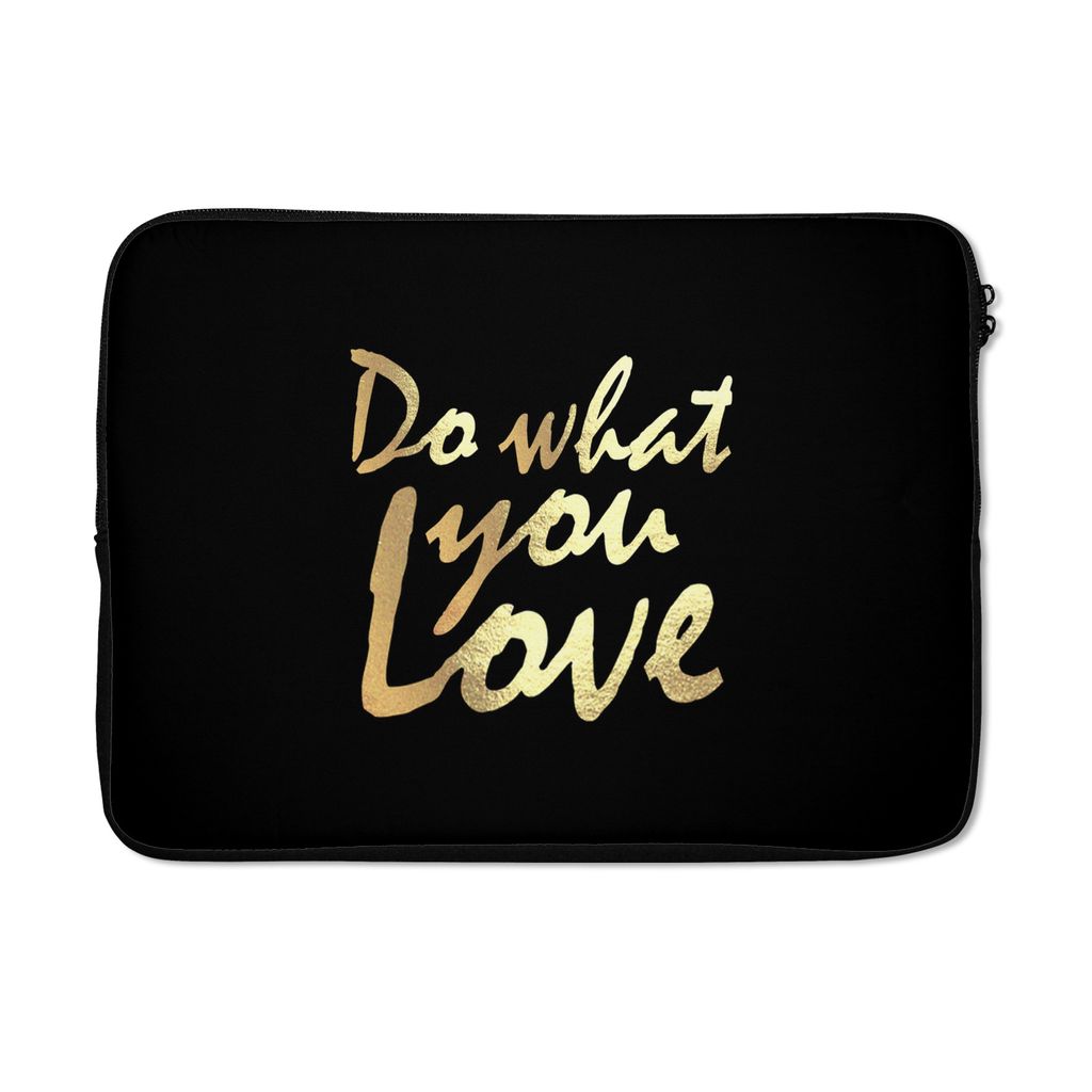 MuchoWow Laptop Hülle 14 ZollZitat - Liebe - Schwarz - Gold Laptoptasche - Laptoptasche - Stoßsicher - Schutzhaube