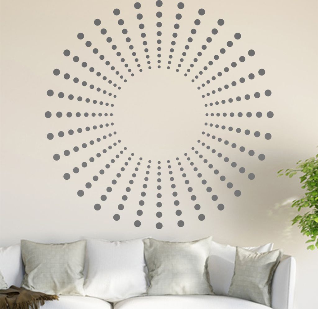 Punkte Ornament Wandtattoo in 6 Größen - Wandaufkleber Wall Sticker - Dekoration, Küche, Wohnzimmer, Schlafzimmer, Badezimmer