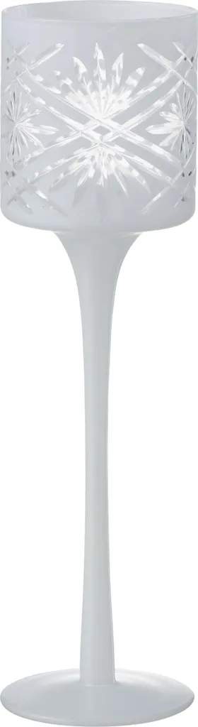 Petit photophore Santorini blanc J-Line pour centre de table élégant