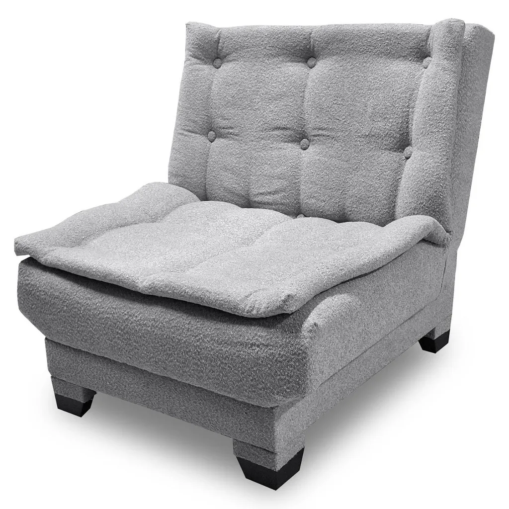 Banquette d'Appoint Fauteuil Convertible Gris pour Petit Salon Lefkada