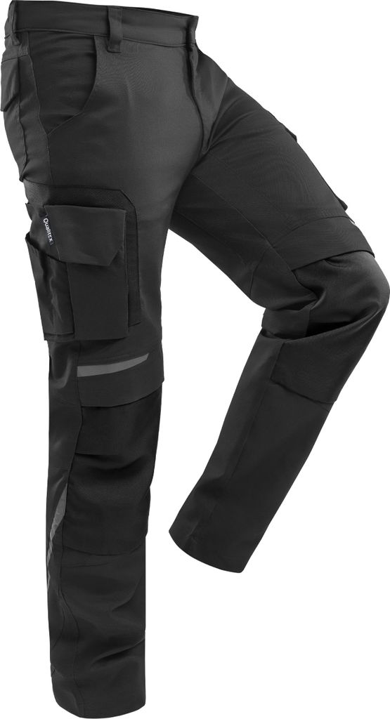 Qualitex Bundhose - Moderne Herren Arbeitshose - Stretch & Cargo - Hose mit vielen Taschen - in Farbe: schwarz - Herren: 50 - Damen: 44