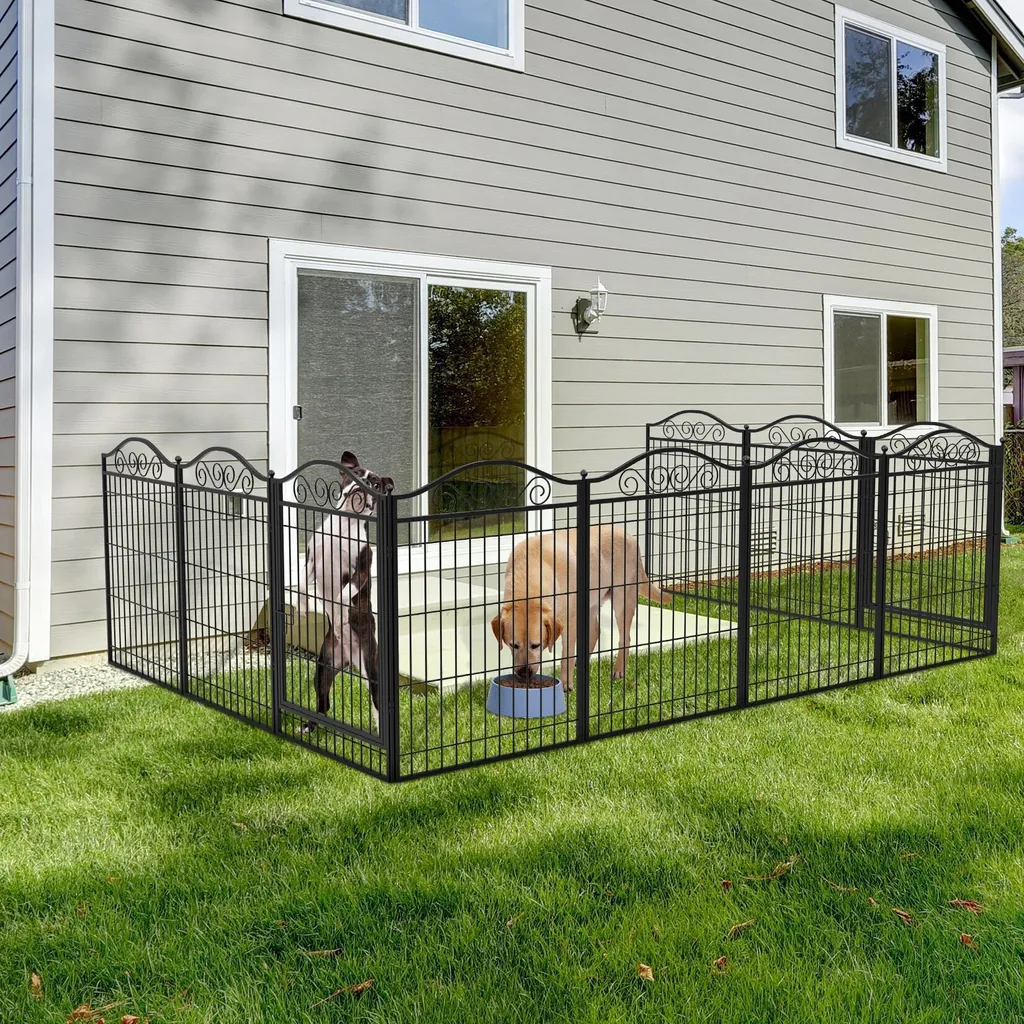 Parc pour chiens portable de conception robuste avec porte, noir