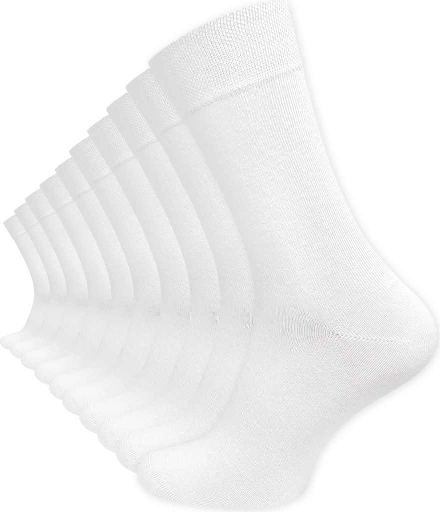 Cotton Prime 10 Paar Komfortsocken ohne Bund Gesundheitssocken aus Baumwolle 35-38 weiss