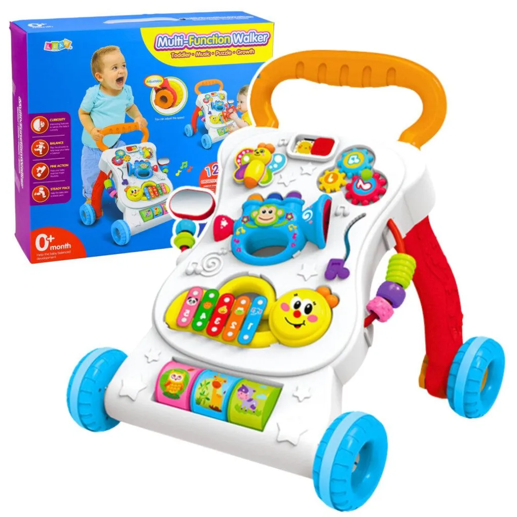 Panneau musical interactif éducatif 3 en 1 pour trotteur bébé bois