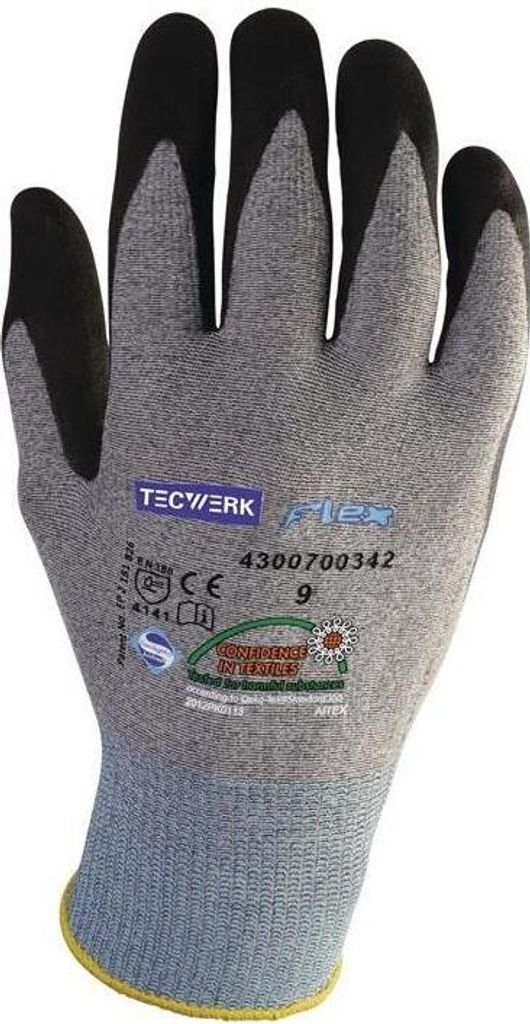 Handschuhe Flex N Gre 8 grau/schwarz EN 388 PSA-Kategorie II