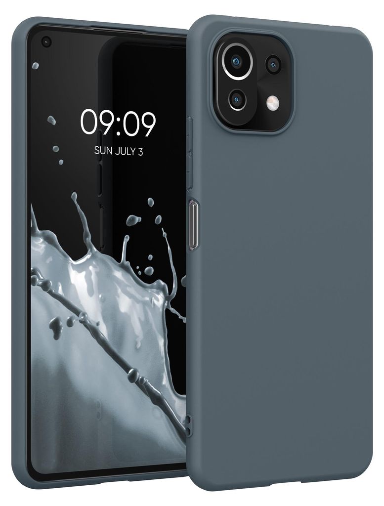 kwmobile Handyhülle für Xiaomi 11 Lite (5G) NE / Mi 11 Lite (5G) Hülle - TPU Case - Kabelloses Laden - Schutzhülle Cover in Dunkler Schiefer