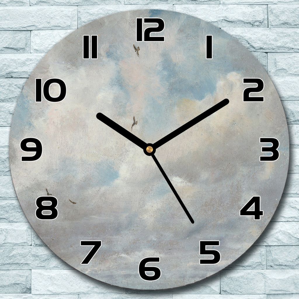 Wanduhr aus Glas Rund fi 30 Bewölkter Himmel Quarz Deko Schlafzimmer Büro