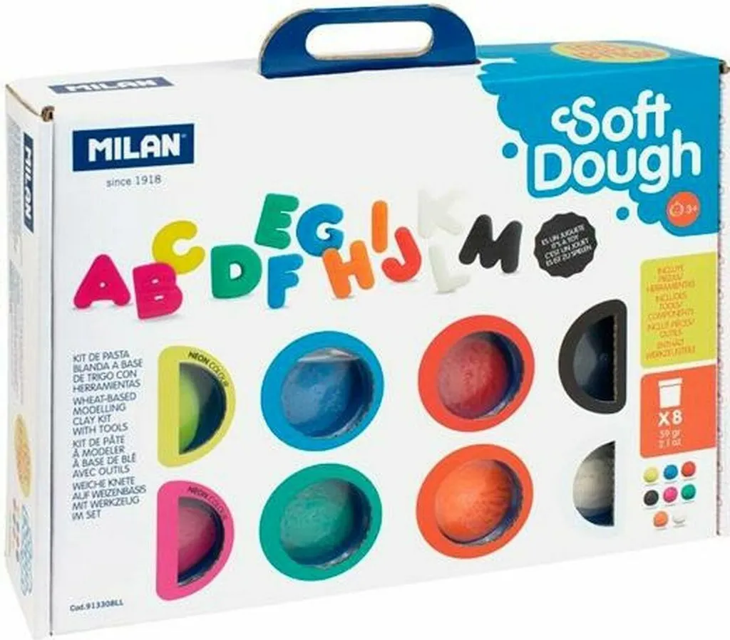 Pâte à Modeler Milan Molle 8 Pots : Finie la Pâte Dure avec Outils Alphabet