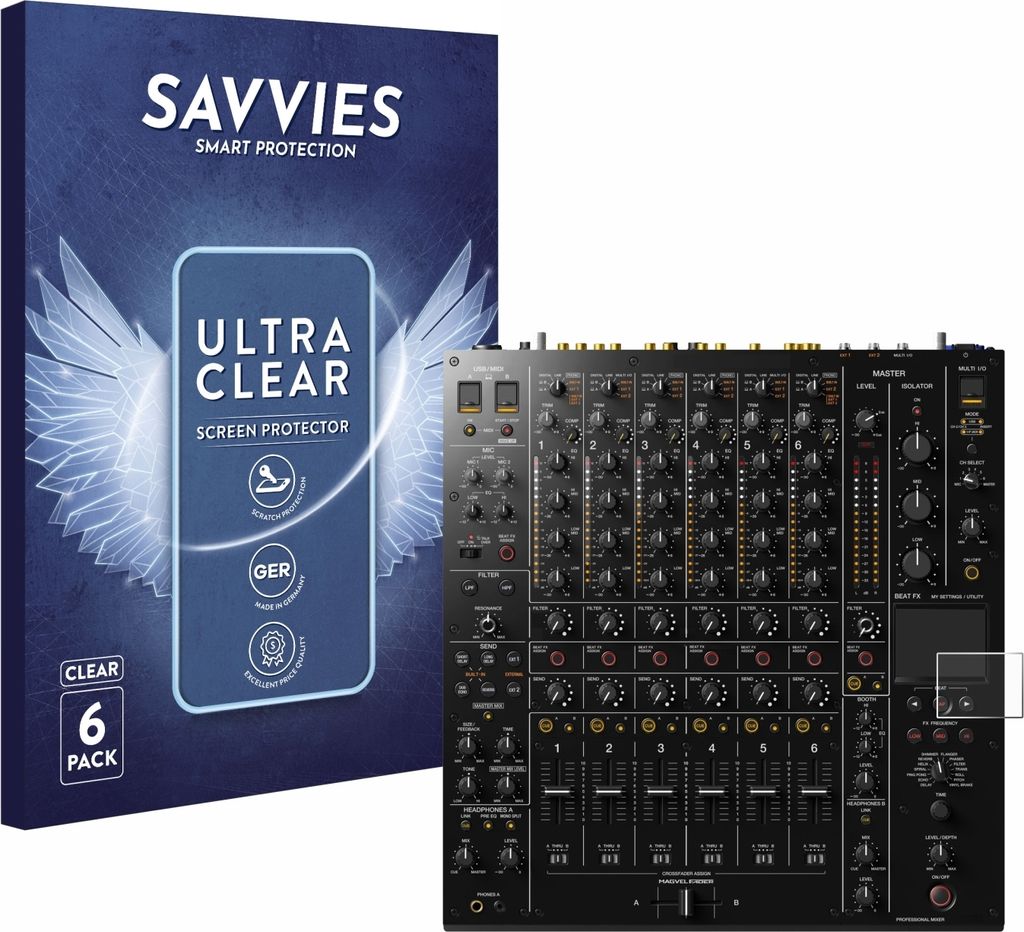 6x Für Pioneer DJM-V10 Schutzfolie Savvies Displayschutz Display Schutz Folie Klar Transparent