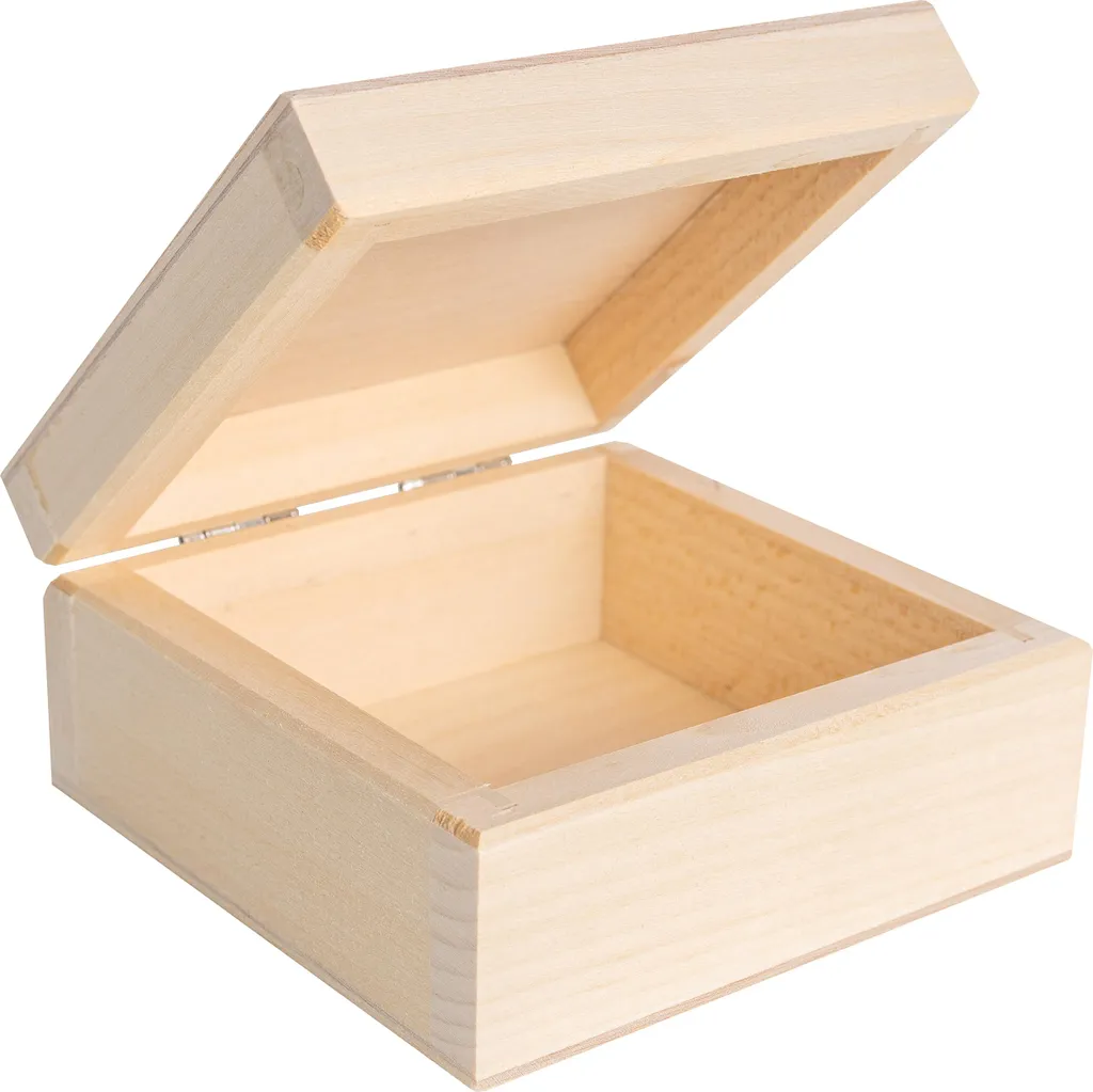 Scatola Legno Creative Deco 10x10x5 cm | Base per Decoupage e DIY