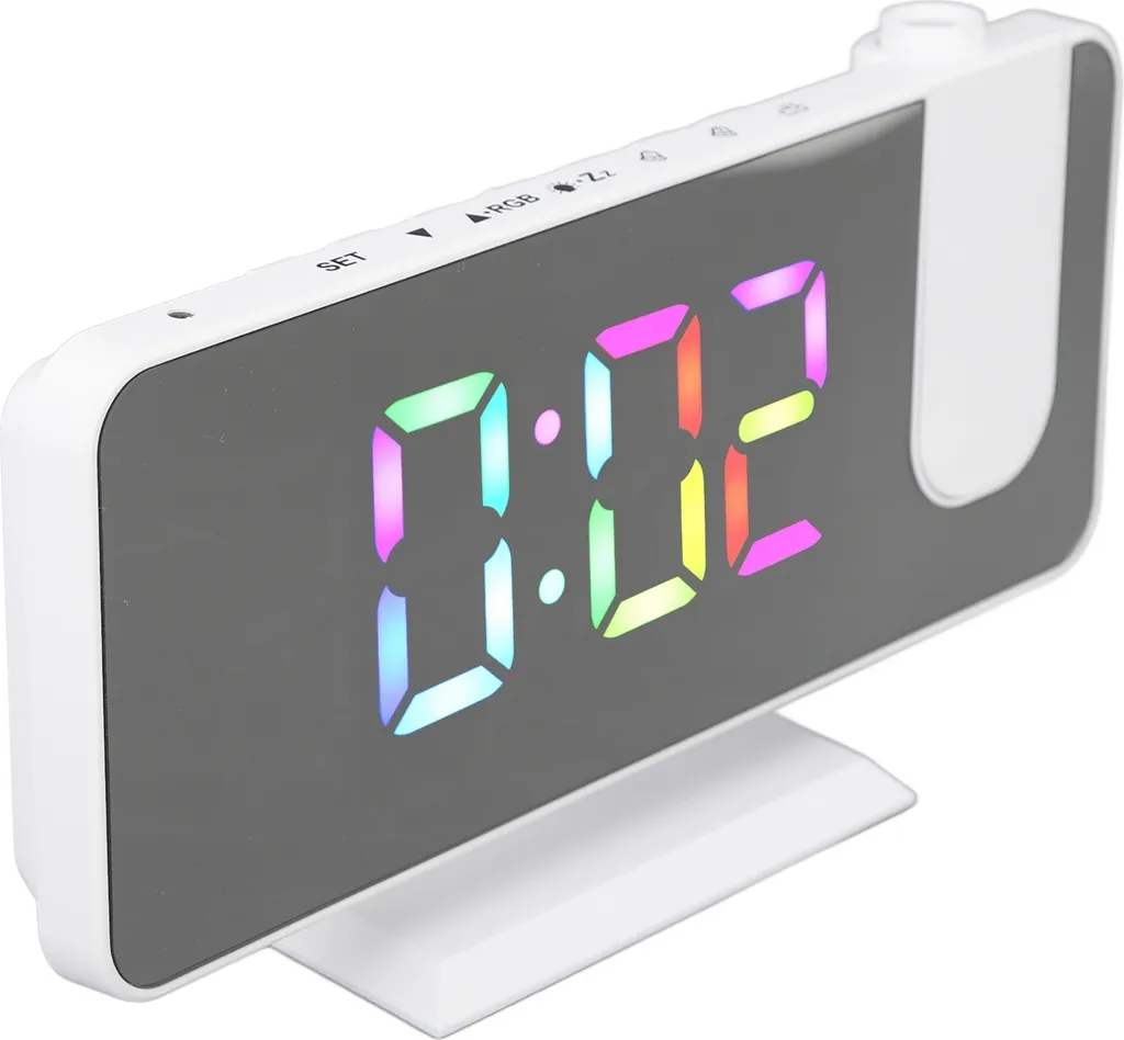 Sveglia con Superficie a Specchio RGB: Orologio Digitale Grande Display