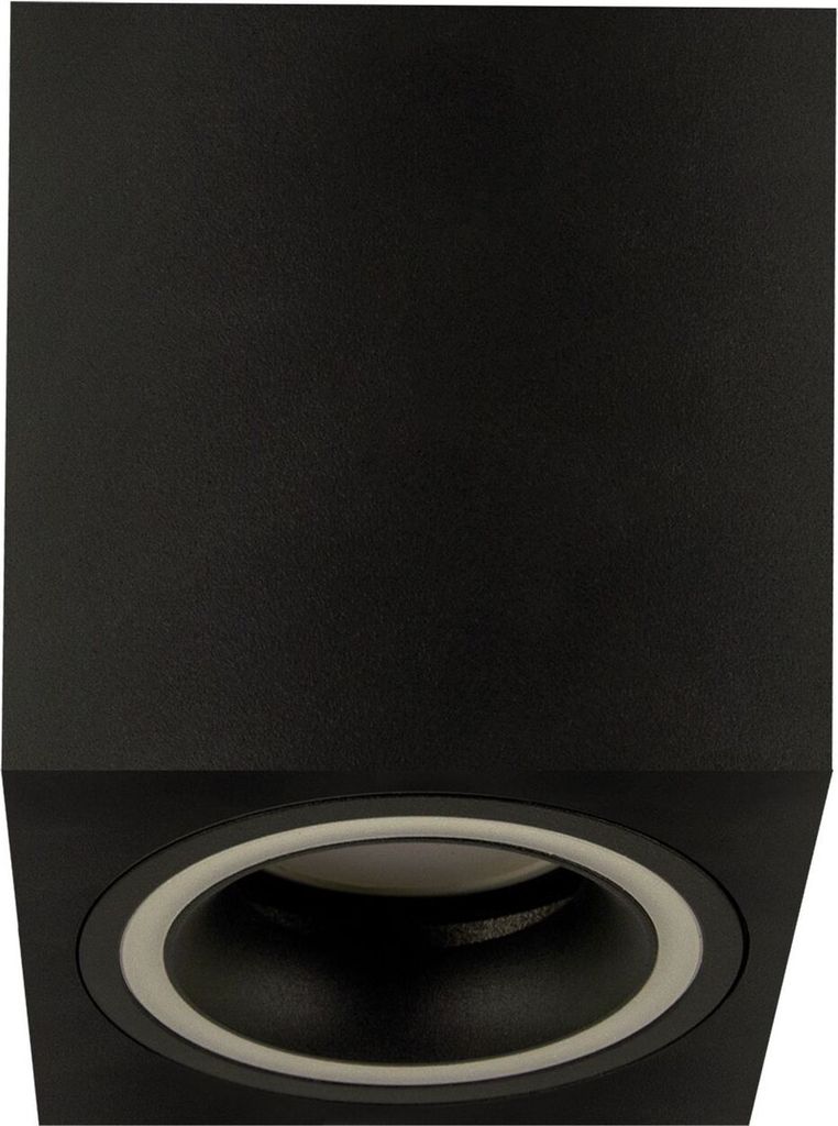 Deckenspot Aufputz Aluminium GU10 8 cm breit Schwarz eckig Deckenstrahler
