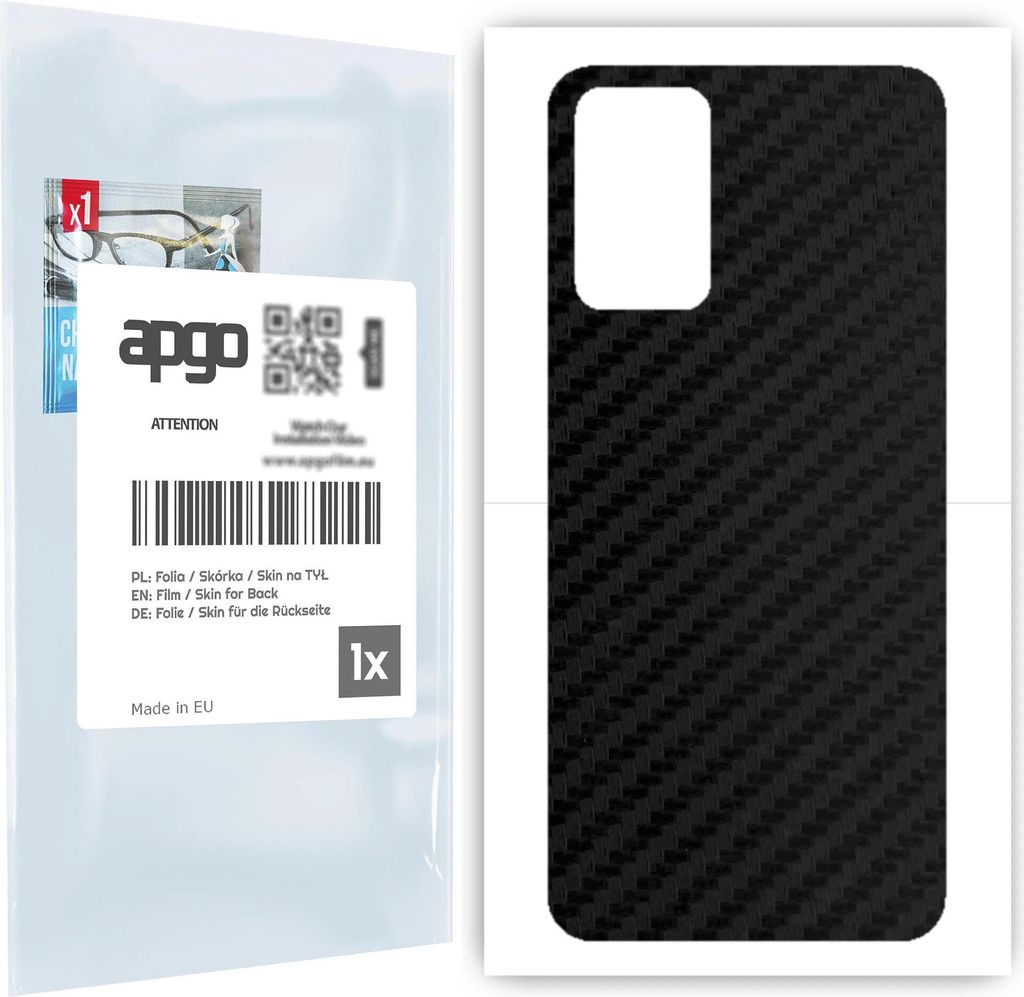 apgo Rückseite Schutzfolie für Oppo Reno 6 CPH2235 - Hinten Schutzfolie Carbon, Rückseite Folie schützt vor Kratzern und Fingerabdrücken