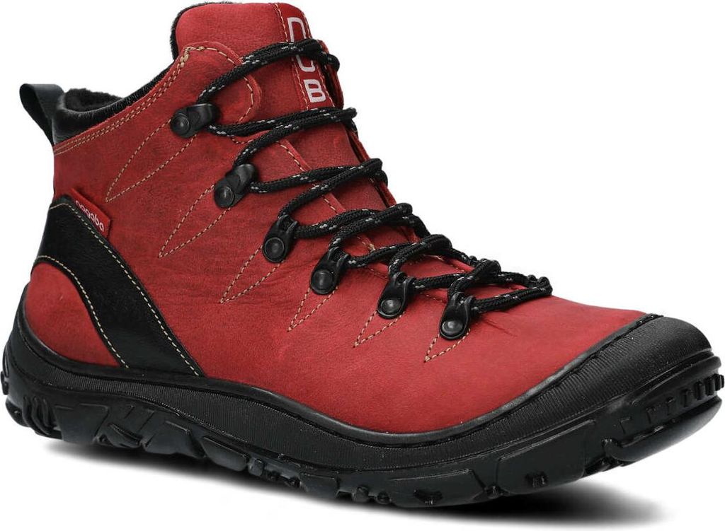 nagaba Boots Damen Wanderschuhe mit Futter Kunstfell, Rot, 37