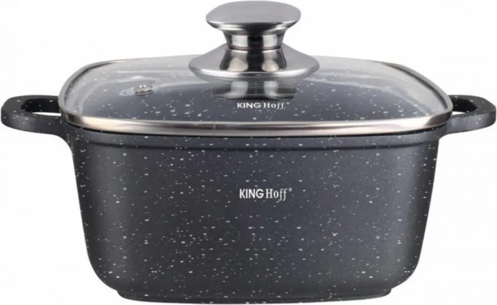KINGHOFF Casserole Marbrée 22 cm en Fonte d'Aluminium avec Couvercle