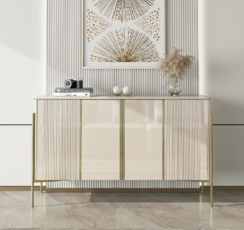 Sideboard Modern Holz Wohnzimmer Möbel Schrank Kommode Luxus Beige