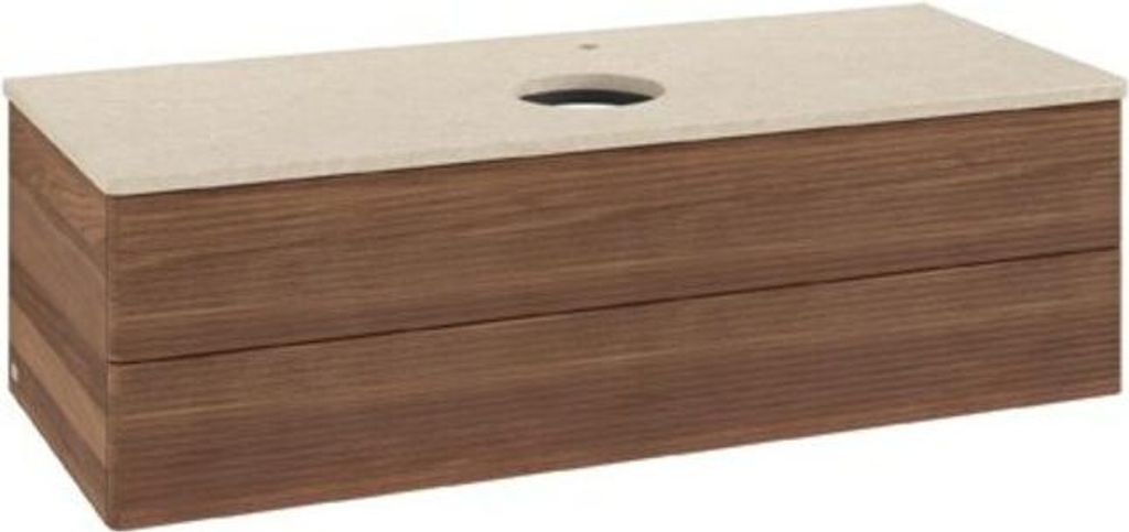 V&B Waschtischunterschrank mit Frontstruktur Antao 120x36x50cm, HL, WBP botti., w. wal