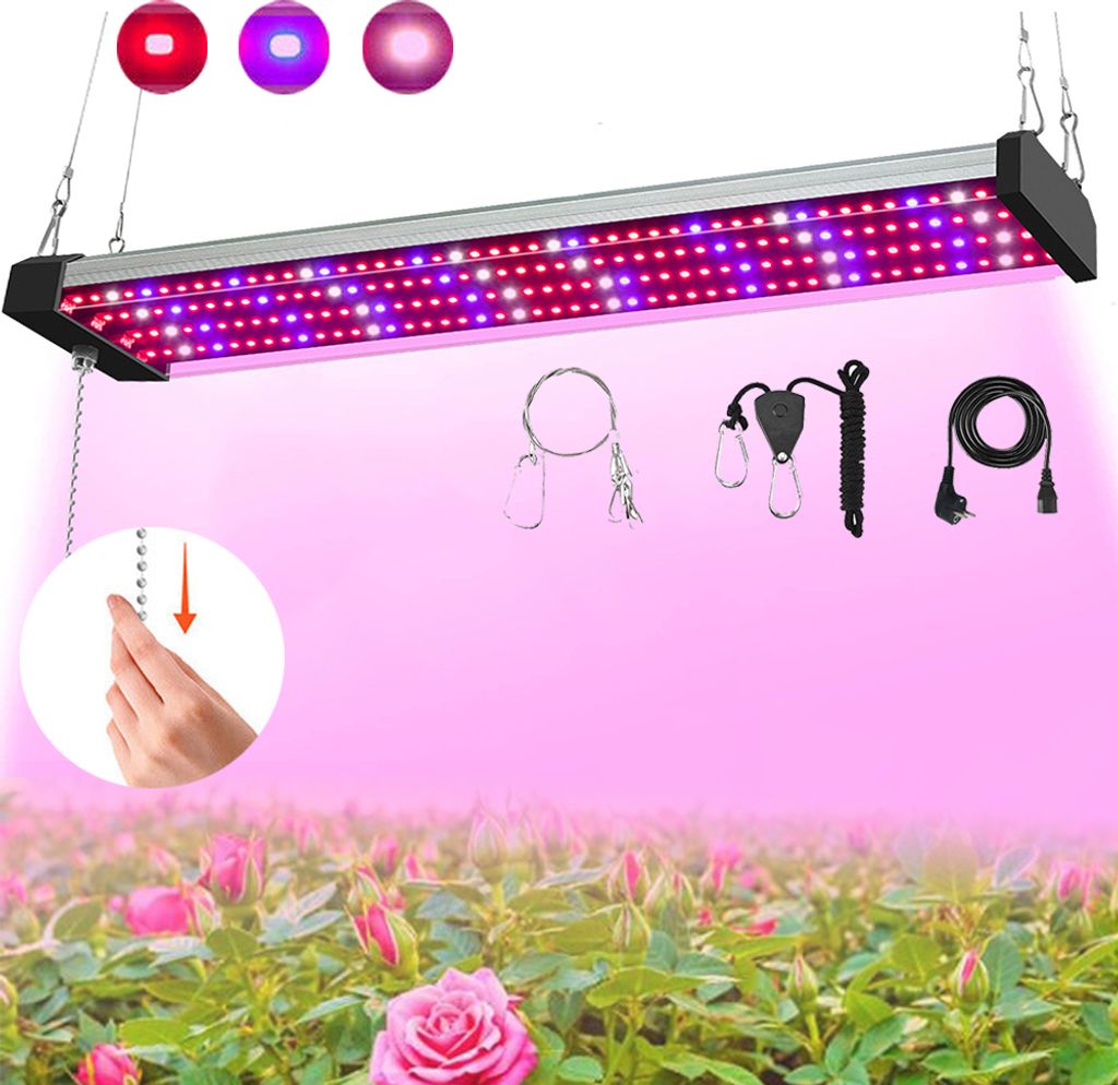 Pflanzenlampe Vollspektrum Pflanzenleuchte LED Grow Light UV Pflanzenlicht Anschließbare Wachstumslampe Für Pflanzen Gewächshaus 40W, 50CM