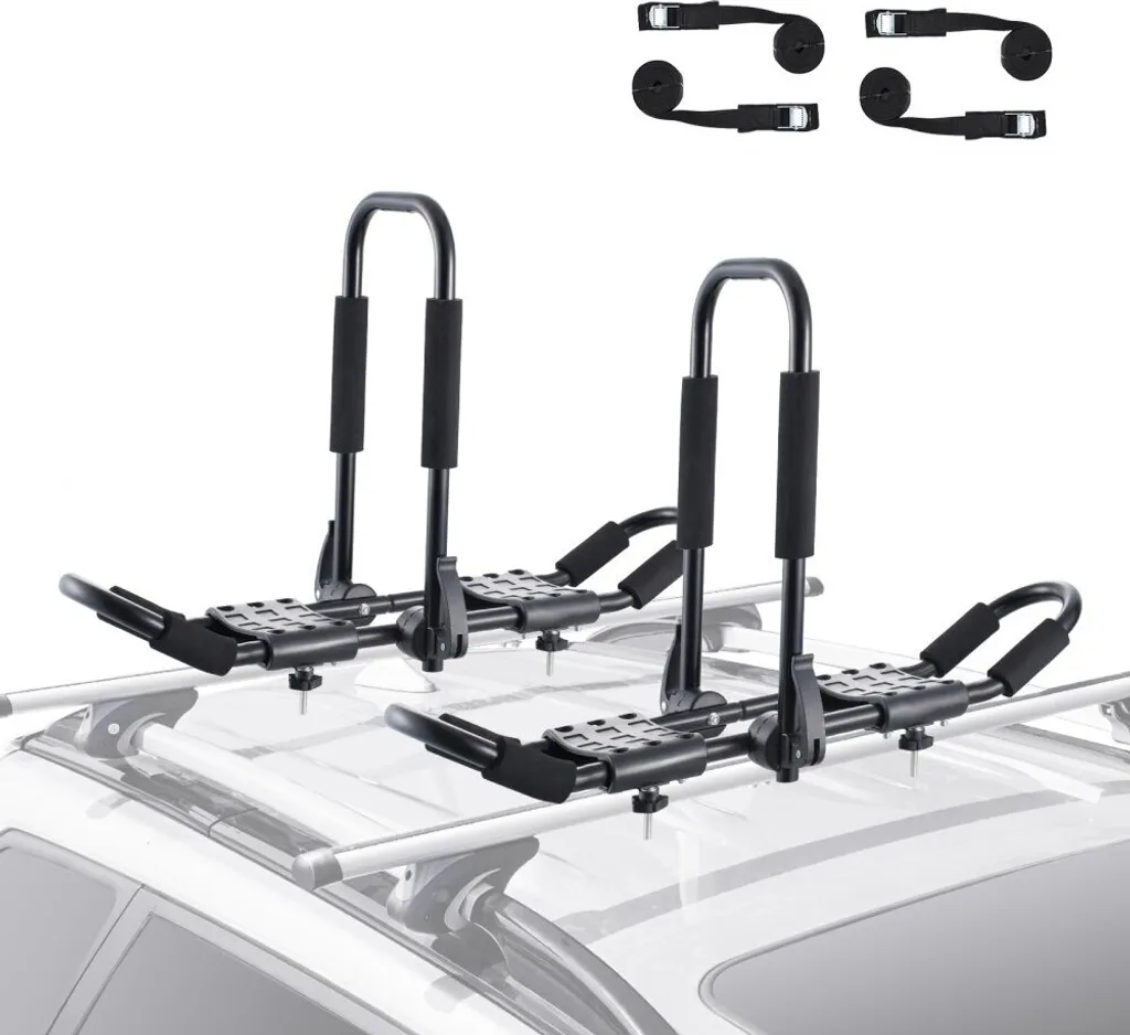 Porte-bagages Kayak J-Bar en Acier Noir - Pack de 2 Galeries de Toit SUP
