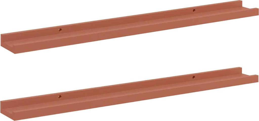 vidaXL Wandregal mit Regal 2 pcs Rot 80 x 9 x 3 cm Holzwerkstoff