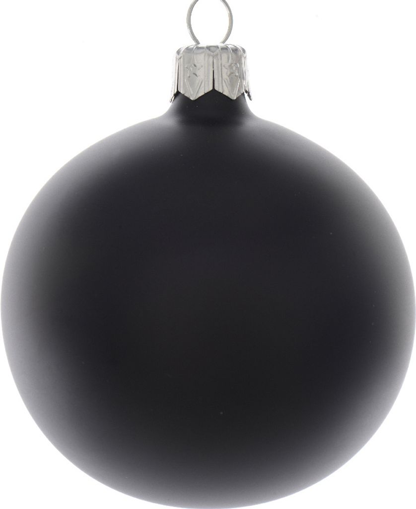 Weihnachtskugeln Glas 10cm mundgeblasen 4er Box - Schwarz Produktbild 