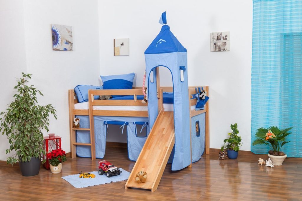 Kinderhochbett mit Rutsche