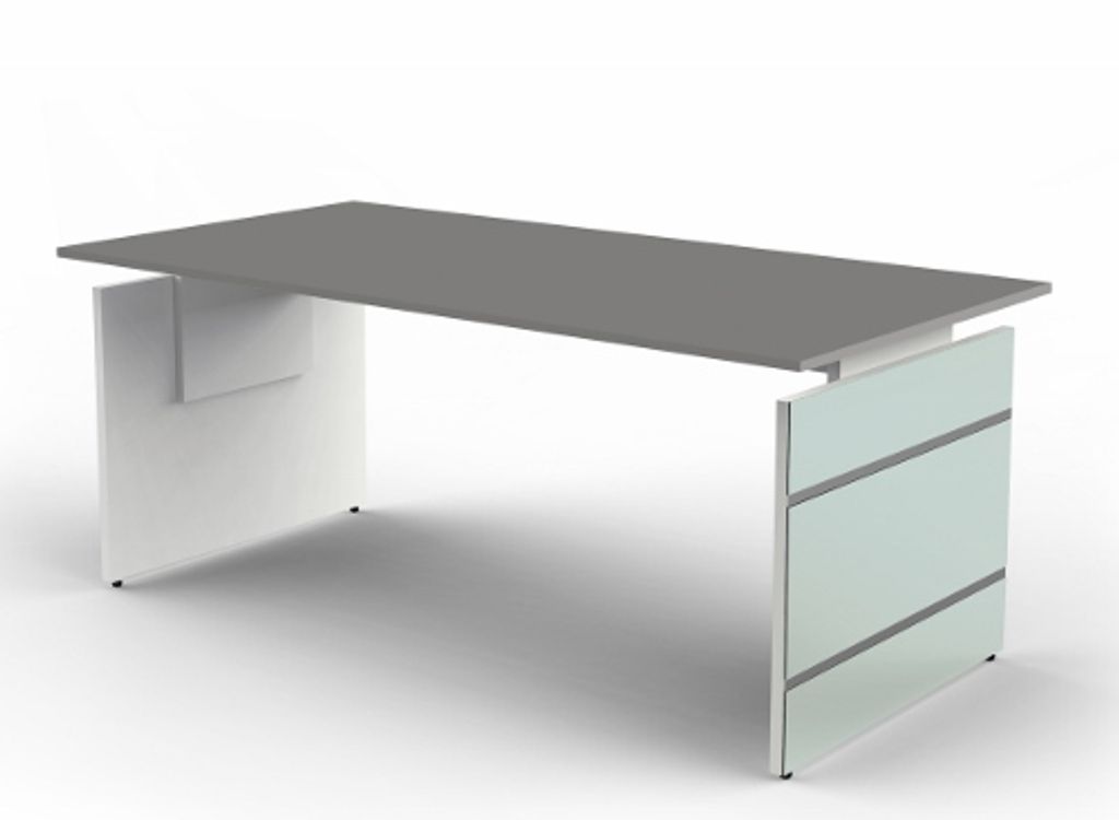 Schreibtisch Lugano Glas BxT 180x80cm grafit