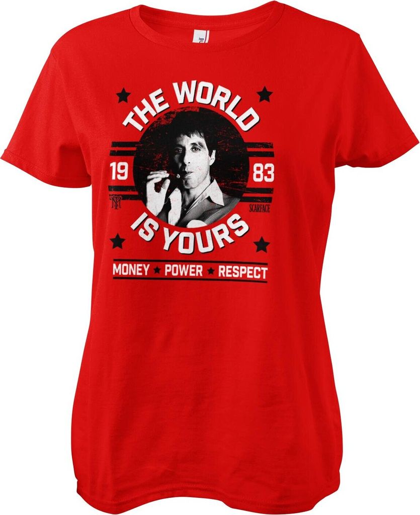 The World Is Yours Girly Tee - Medium - Red