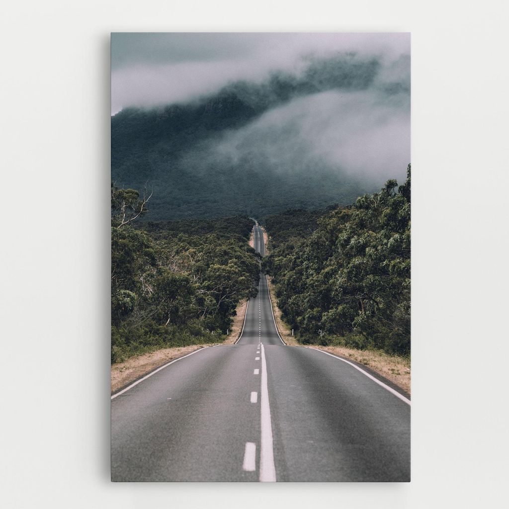 ARTHUB Leinwandbild 40x60 cm, Forest Driving Road | Wohnzimmerdekoration, Hängende Bilder, Wanddekoration, Heimdekoration, Landschaften, Wälder