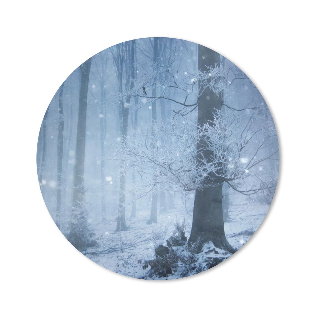 MuchoWow Mauspad Mousepad Wald - Winter - Schnee 20x20 cm - Mousepads - Maus Mat - Pad - Mausunterlage - Schreibtischmatte